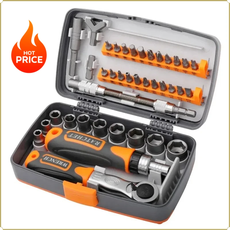 

2026 New Saving Ratchet Screwdriver Set Household Combination Toolbox Hardware Magnetic Screw Driver Kit Bits Torx Screwdrivers