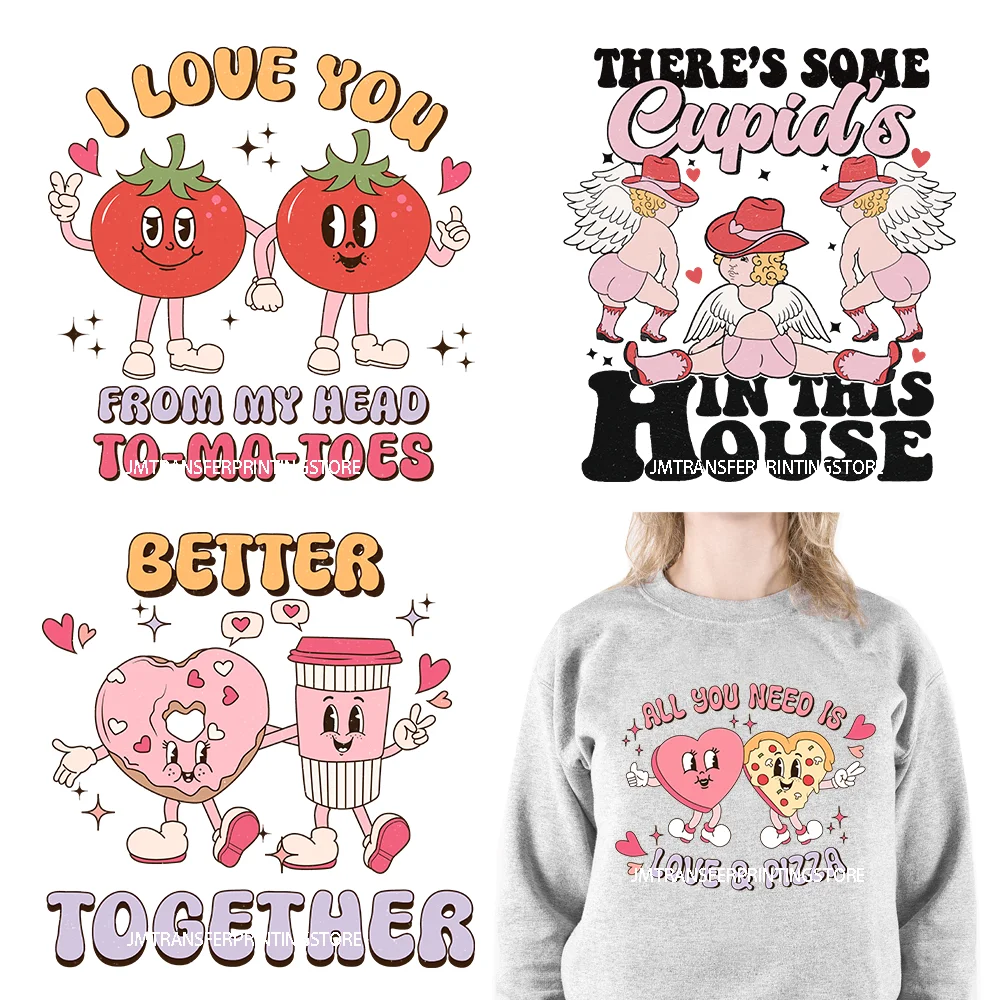 Наклейки в стиле ретро для худи с надписью «Love XOXO Be Mine Better Together»