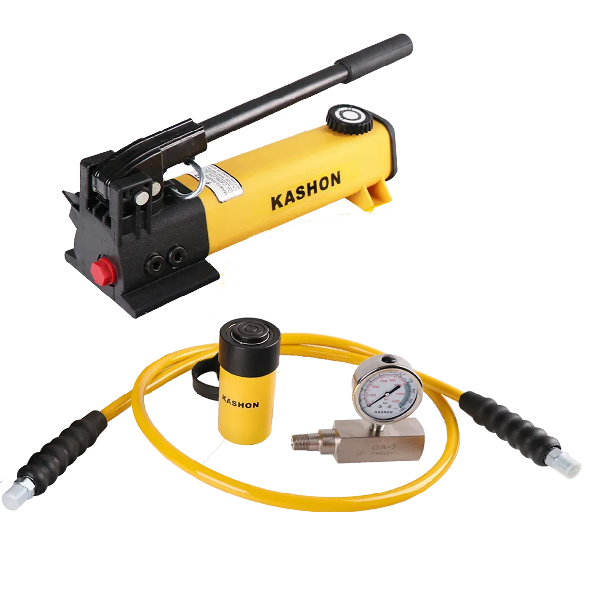 For KS-SCR102H, 10 Ton, 2.24 in / 54 mm Stroke,  ENERPAC Equivalent Hydraulic Cylinder Jack Ram and Hand Pump Set