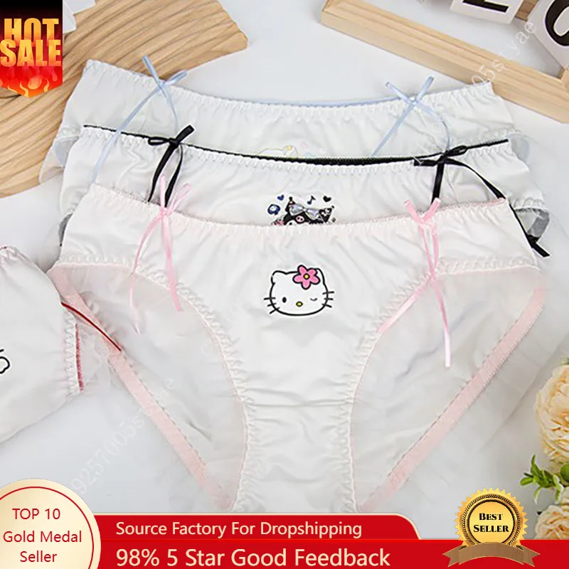 

Sanrio HelloKitty Underwear Sweet Cute Print Briefs Y2k Cosplay Women Casual Breathable High Quality Sexy Pink Gift