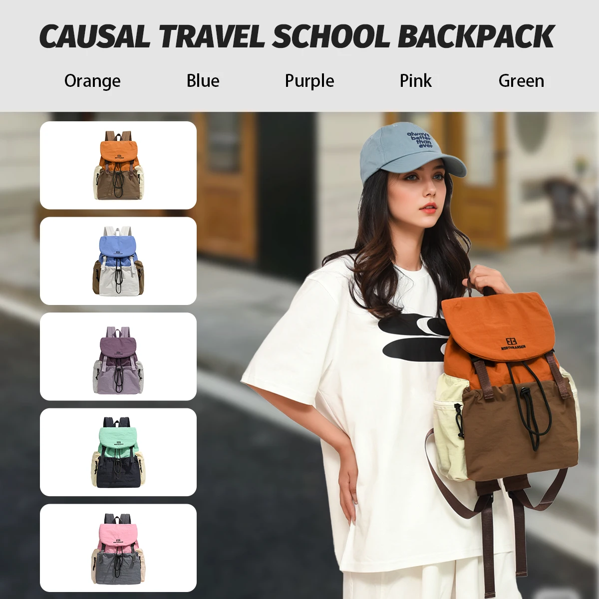 

Small Backpack, Lightweight Outdoor Mountaineering Travel, New Backpack, Female College Student School Bag, High School Student, Junior High School Student, Shopping and Travel Sports