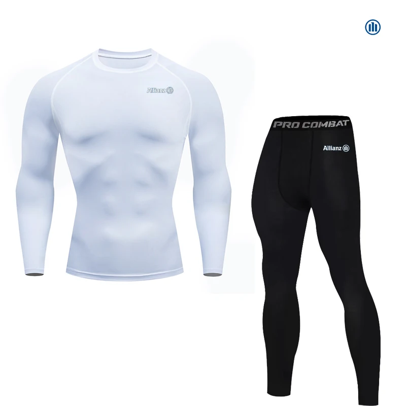 Allianz 2-piece Men's Compression Sports Outfit - Elastic Training Yoga Set - Fitness Running Combo - Comfortable and Breathable