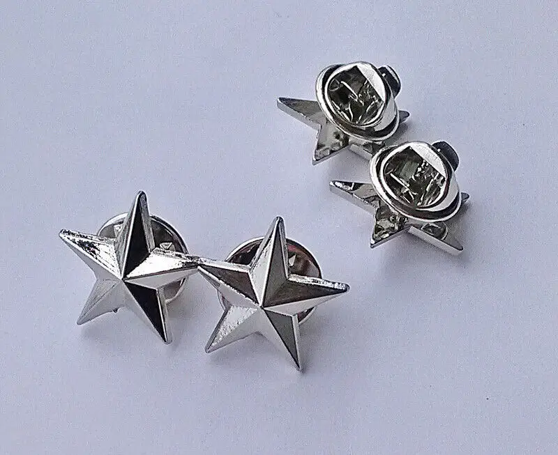 PAIR of WW2 US ARMY Officer Two-star Badge for Cap and Shoulder Collar Lapel Pin