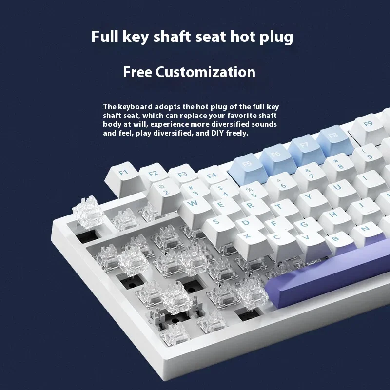 FengLingDu F75 Wireless Mechanical Keyboard With Metal Knob 3-Mode Full-key Hot Swap RGB Gasket Customized Pc Gaming Keyboards