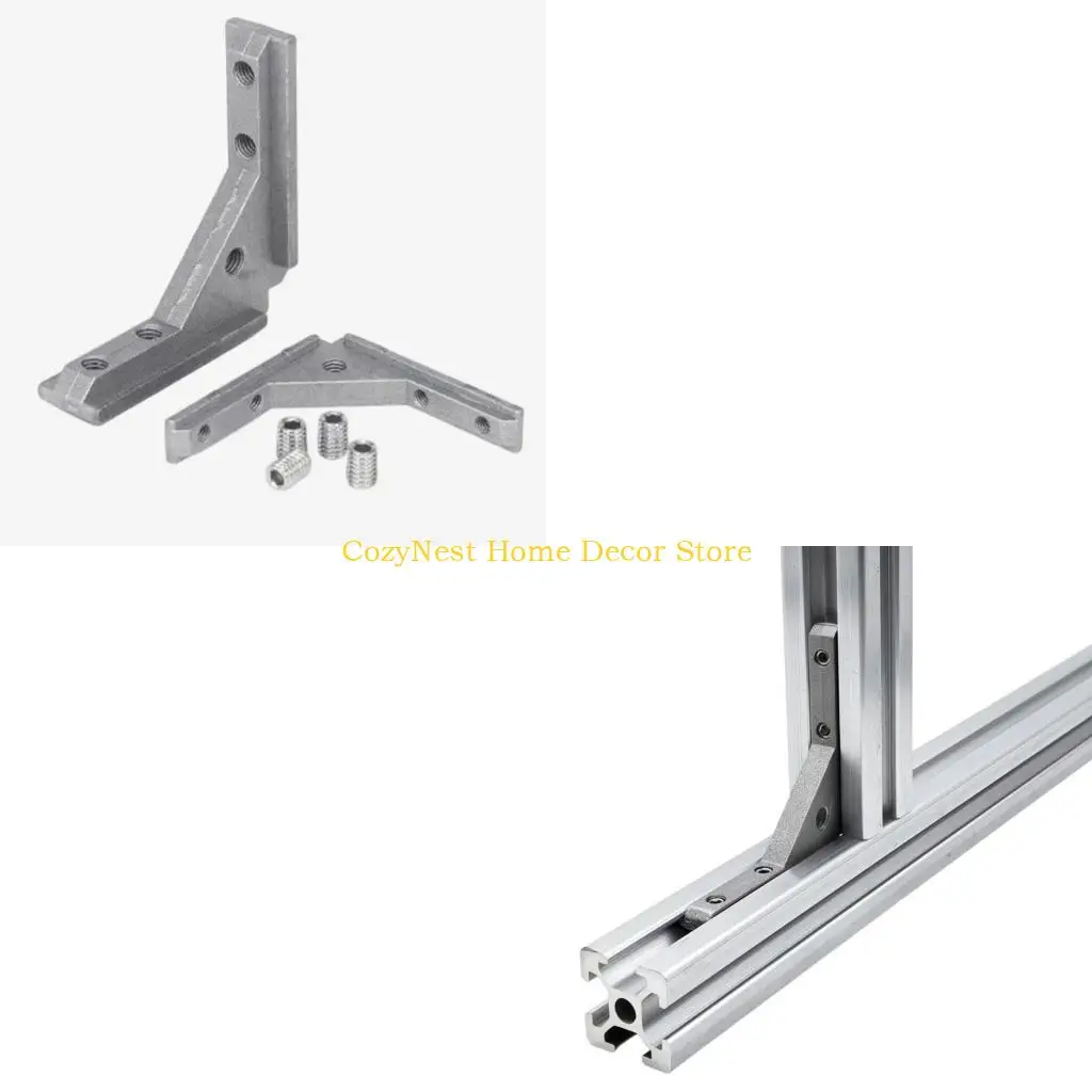 92MF Aluminum Alloy Door Frame Fastener Universal Corner Grooves Connector For Cabinet Door Panel Mounting Slot Bracket