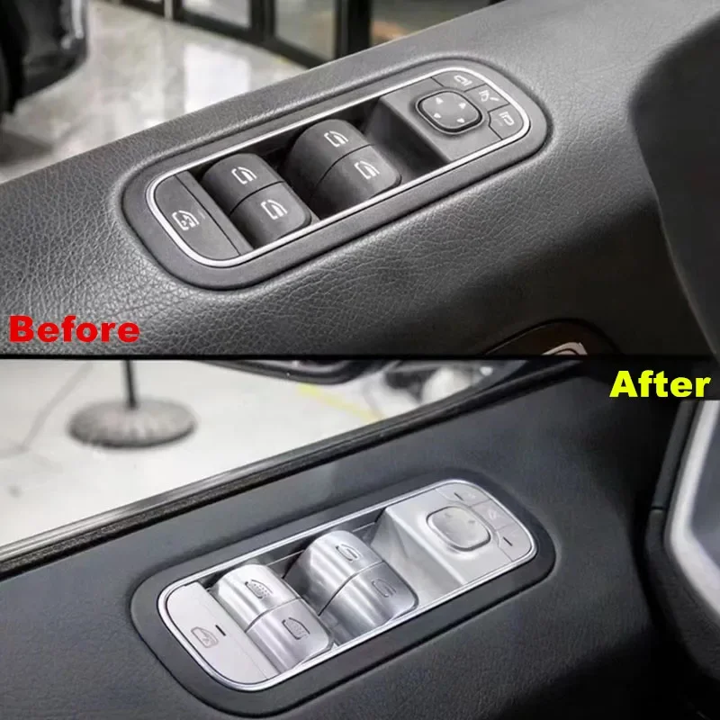 Power Window Lifter Chrome Silver Switch For Mercedes-Benz G-Class W464 W465 2019-2026 Door Window Control Button Interior Parts