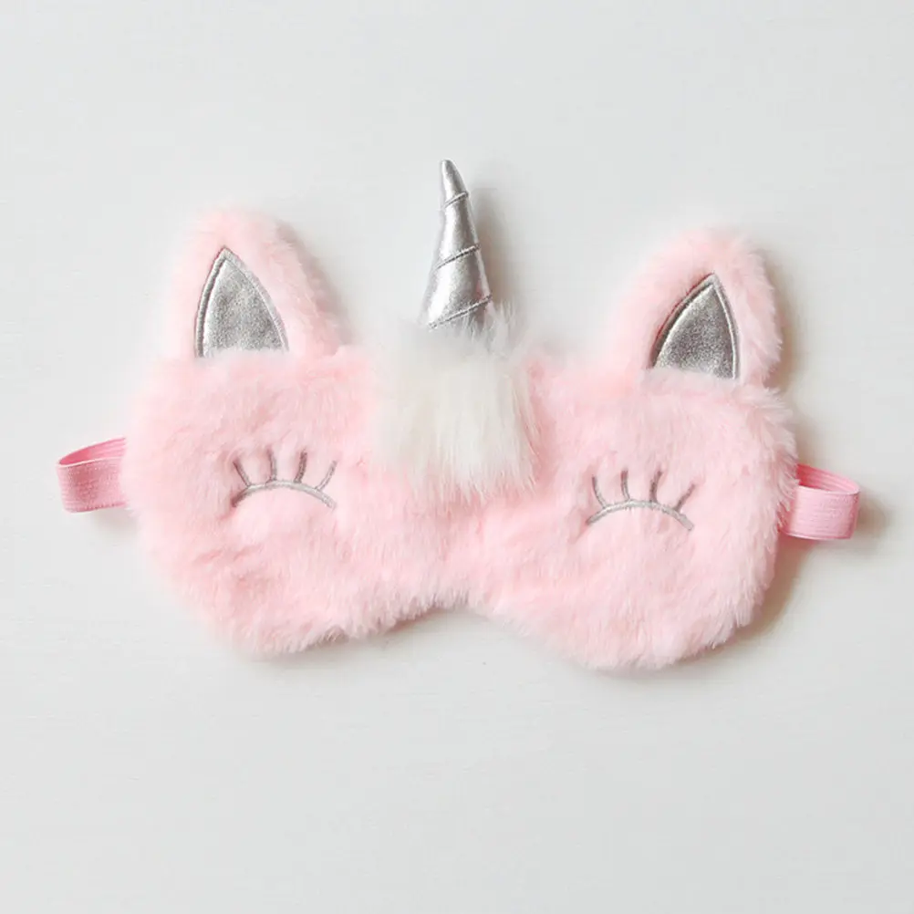 

2Pcs Cartoon Masks Lightweight Breathable Comfortable Night Blindfolds for Sleeping Travel Work Naps White Pink