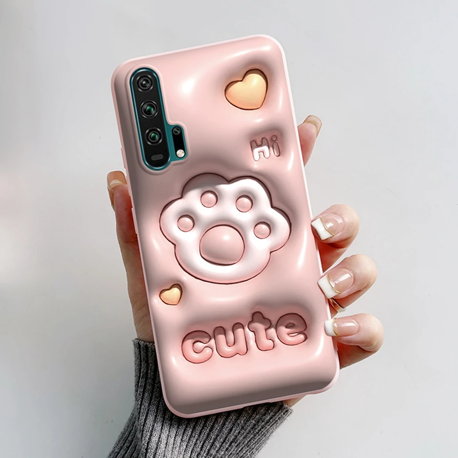 For Honor 20 Pro Liquid Silicone Soft Back Phone Case Fro Honor 20 Pro Unique Fashion Cute Cartoon Shockproof Camera Protection