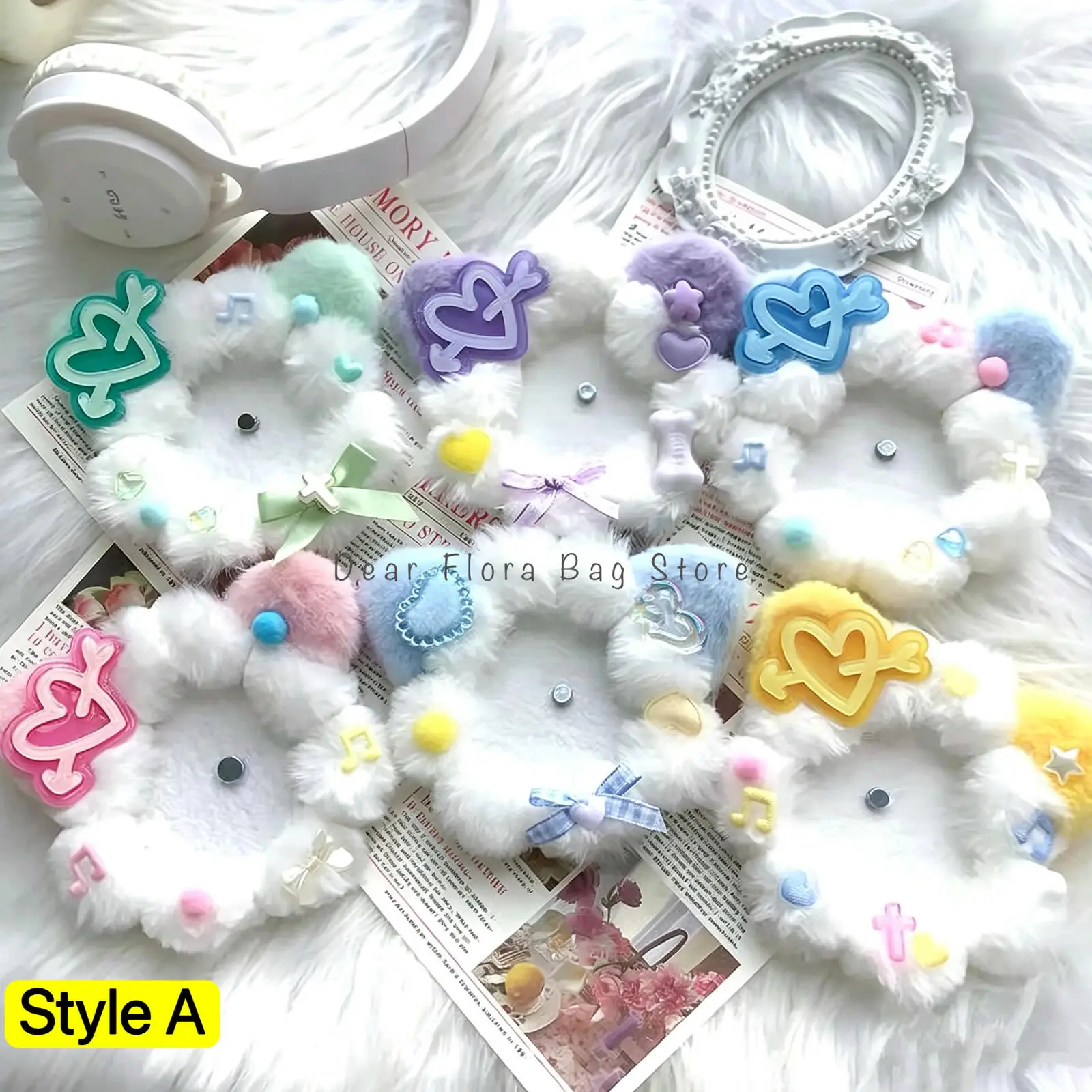 Cute Kitten Ear Badge Holder Ita Bag Decoration Insert Accessories Handmade DIY 55-58mm Pins Tray Cover Base Anime Badge‌s Stand