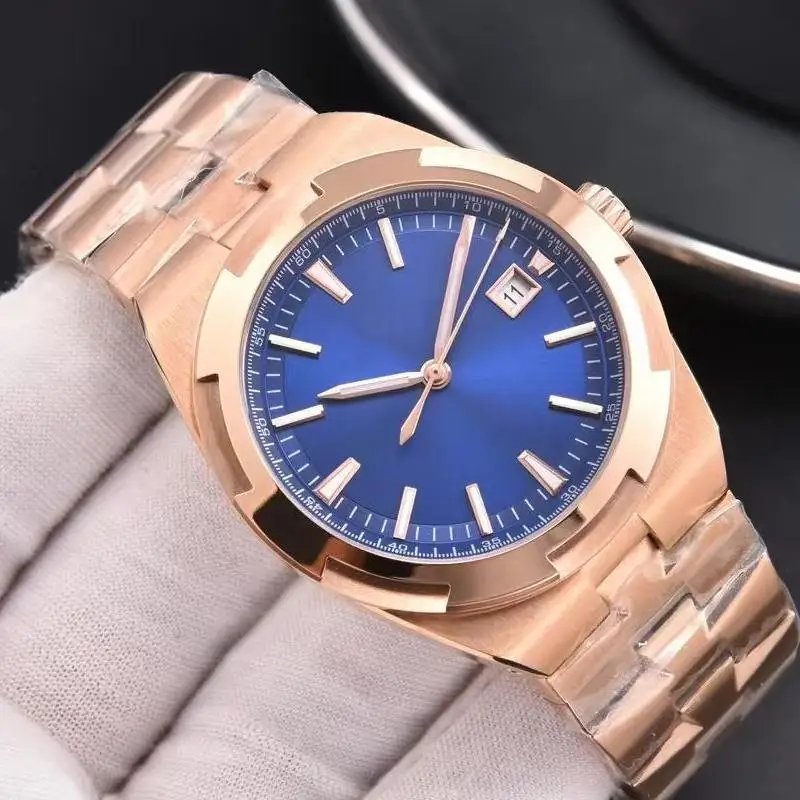 ساعات آلية أوتوماتيكية فاخرة للرجال مقاس 41 ملم من الفولاذ المقاوم للصدأ وزجاج الياقوت مع ساعات التاريخ للرجال