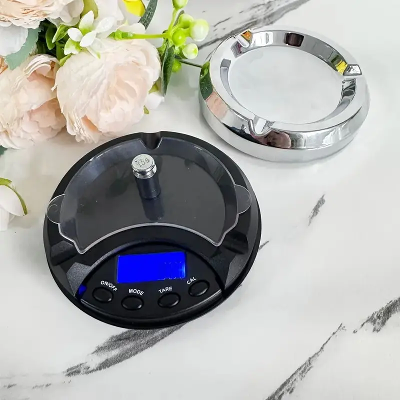 Electronic Digital Pocket Scale with Blue Backlight Portable Scale LCD Display Ashtray Jewelry Gold Diamond Food Weighing