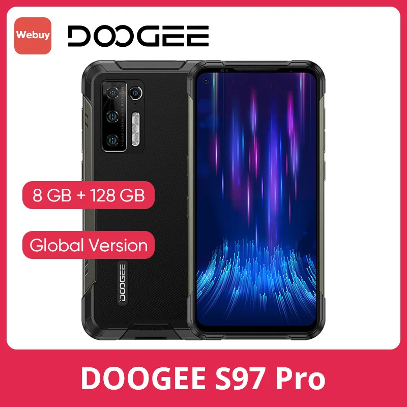 DOOGEE S97 Pro 글로벌 버전 스마트폰, 40m 레이저 거리 측정, Helio G95 프로세서, 48MP 쿼드 카메라, 8500mAh Largebatter