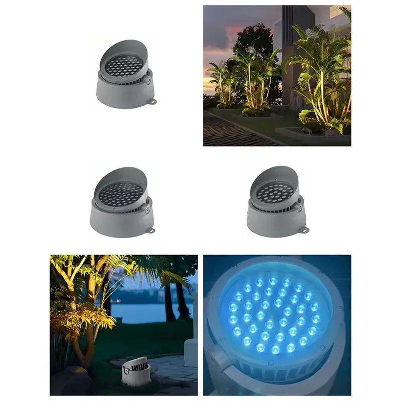 New Outdoor RGBW 12W LED Flood Light Projector for Warm Cool White 6000K Lamp Die-cast Aluminum Tempered Glass Landscape