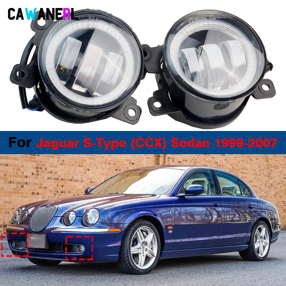 2 Pcs 30W H11 Car LED Fog Light Angel Eye DRL Daytime Running Lamp Accessories 12V For Jaguar S-Type Stype (CCX) Sedan 1999-2007