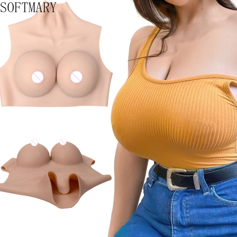 

SOFTMARY Sexy Role-playing Silicone Breasts Create Realistic Tits Shemale, Transgender Queen, Silicone Chest Fake Breast Forms