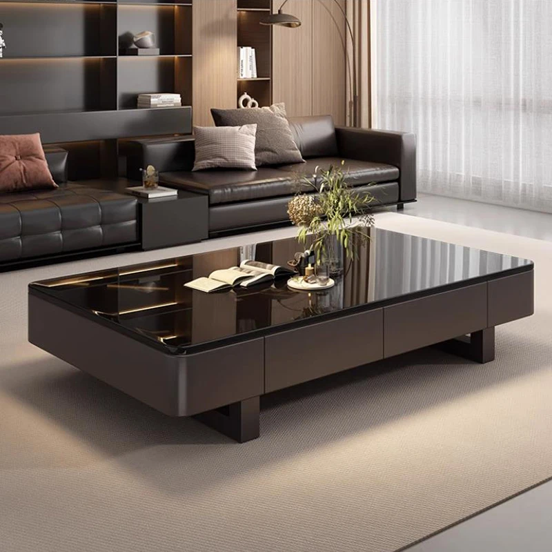 طاولة القهوة الخشبية الإيطالية غرفة المعيشة الفاخرة بسيطة الحد الأدنى طاولة جانبية أدراج تخزين ميسا أثاث غرفة المعيشة المساعدة #4