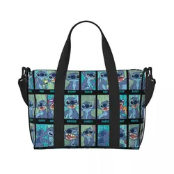 Custom Emotions Of Stitch Beach Tote Bag for Women Large Compartment Beach Gym Travel Bags