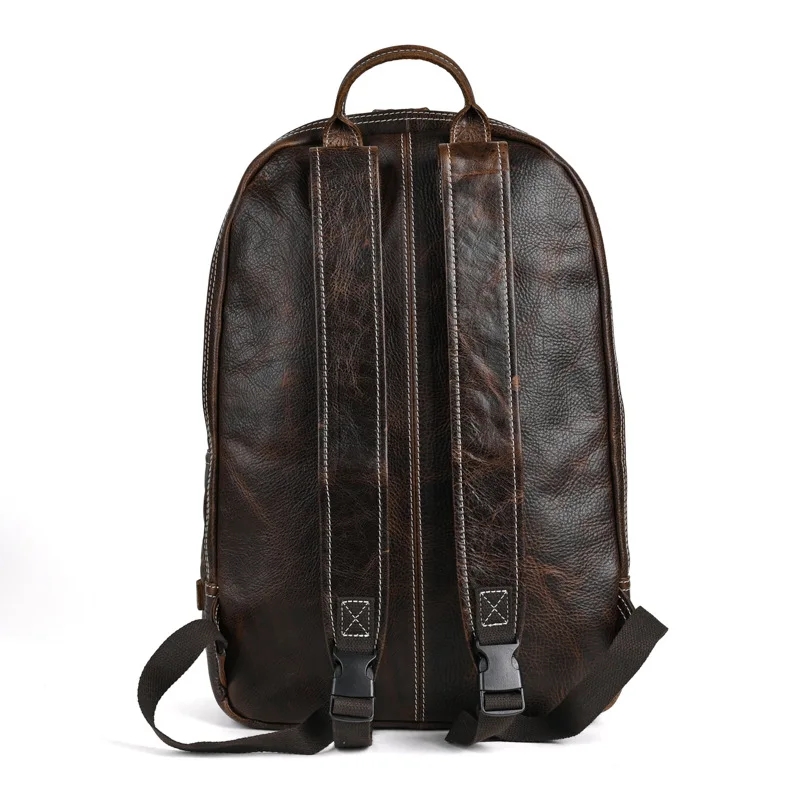 Imagem -03 - Nesitu-mochila de Couro Genuíno para Homens e Mulheres Laptop Bolsa Travel Bolsa Top Grain Preto Café Vintage Alta Qualidade a4 14 15.6 M026