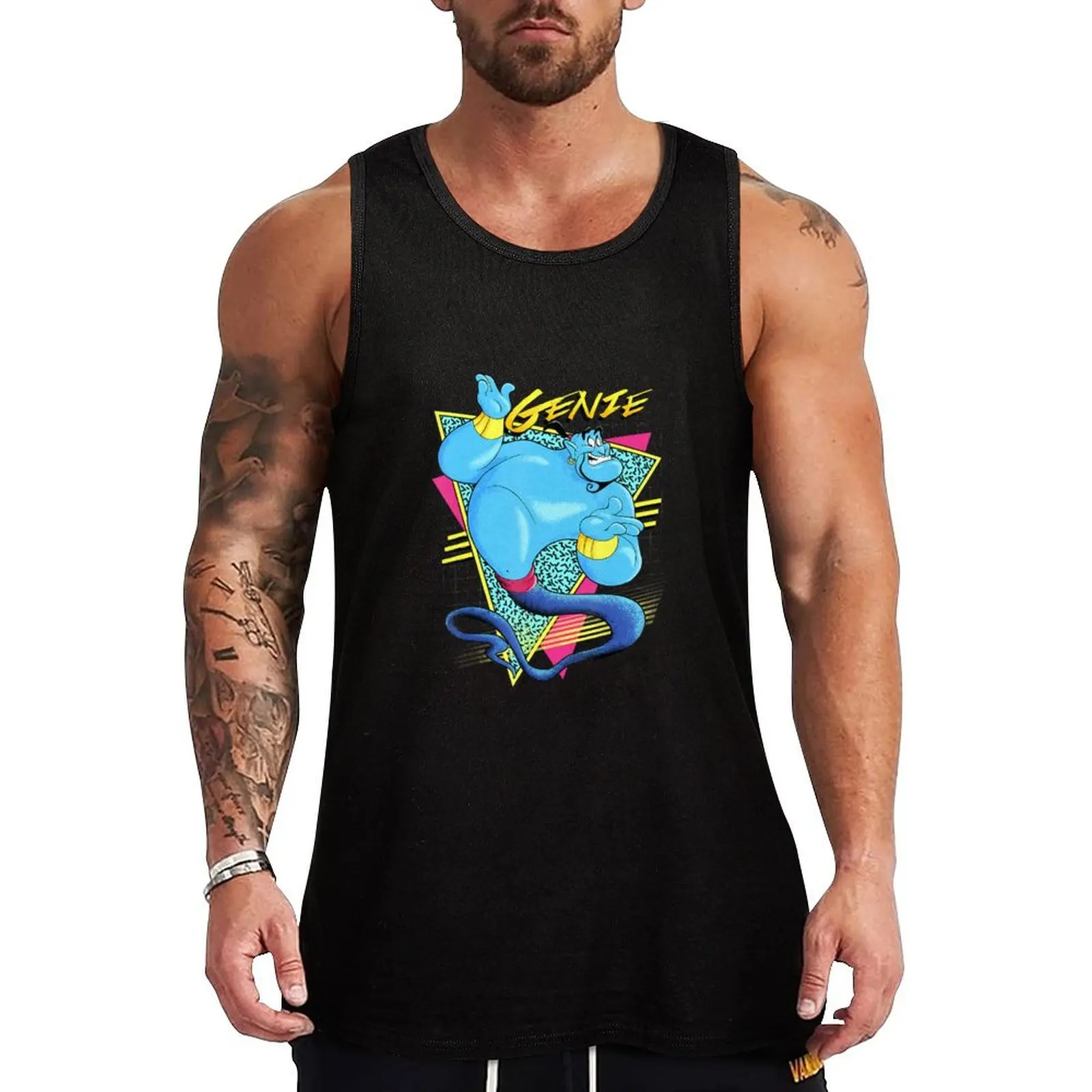 

Genie Retro Abstract Portrait Logo Tank Top gym accessories man Men's sleeveless plain t-shirt