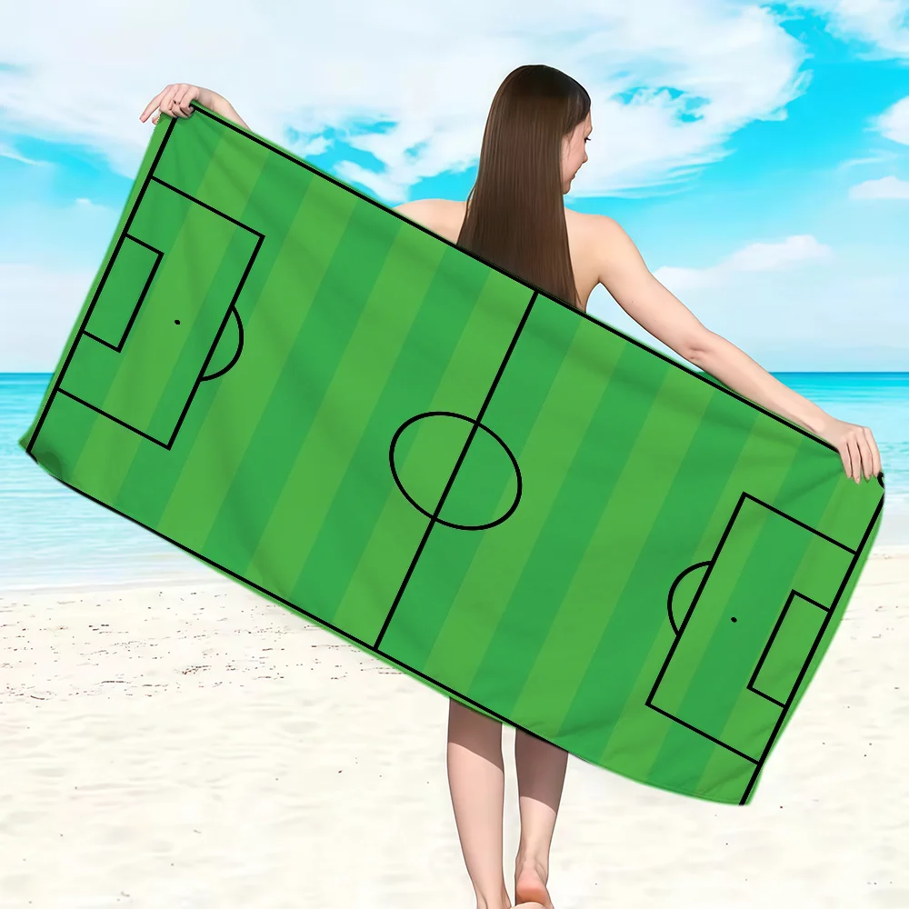 Football Field Towel Soft Lightweight Anti-Sand Large Beach Towel Quick-Drying Bath Sports Family