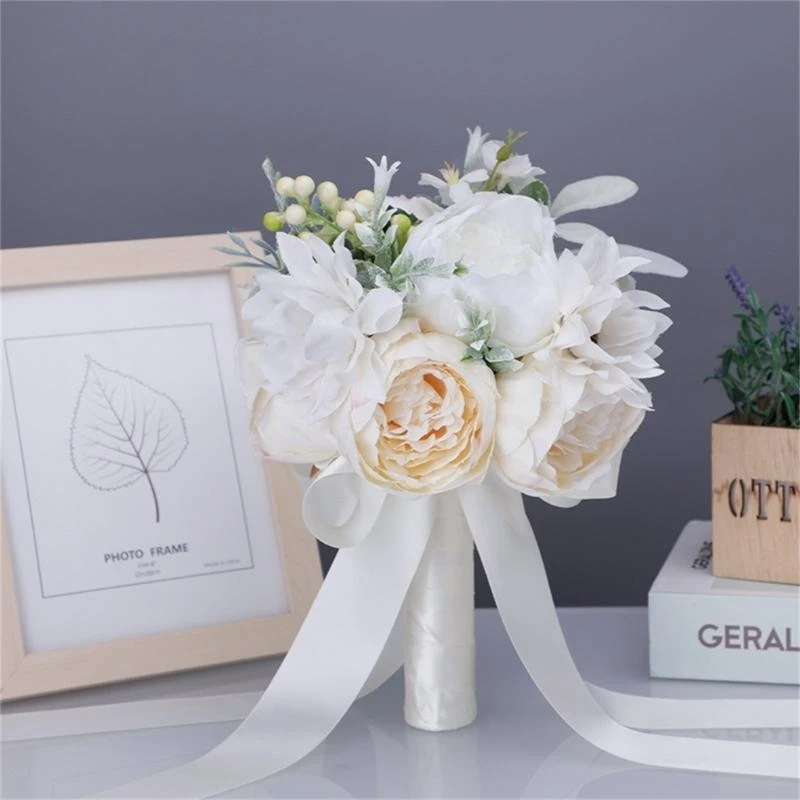 

Artificial Flower Bouquet Simulation Silk Flowers Ornament Decor for Wedding Flower Arrangement Decoration Gift 15UB