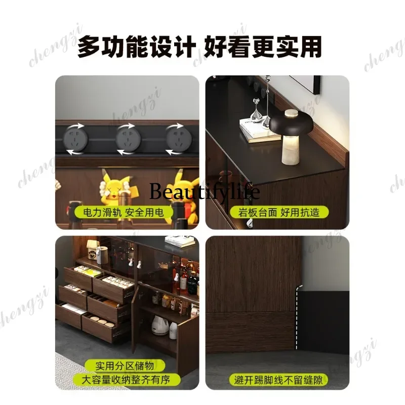 Slate dining side cabinet medium antique large capacity living room side cabinet coffee cabinet water bar m138