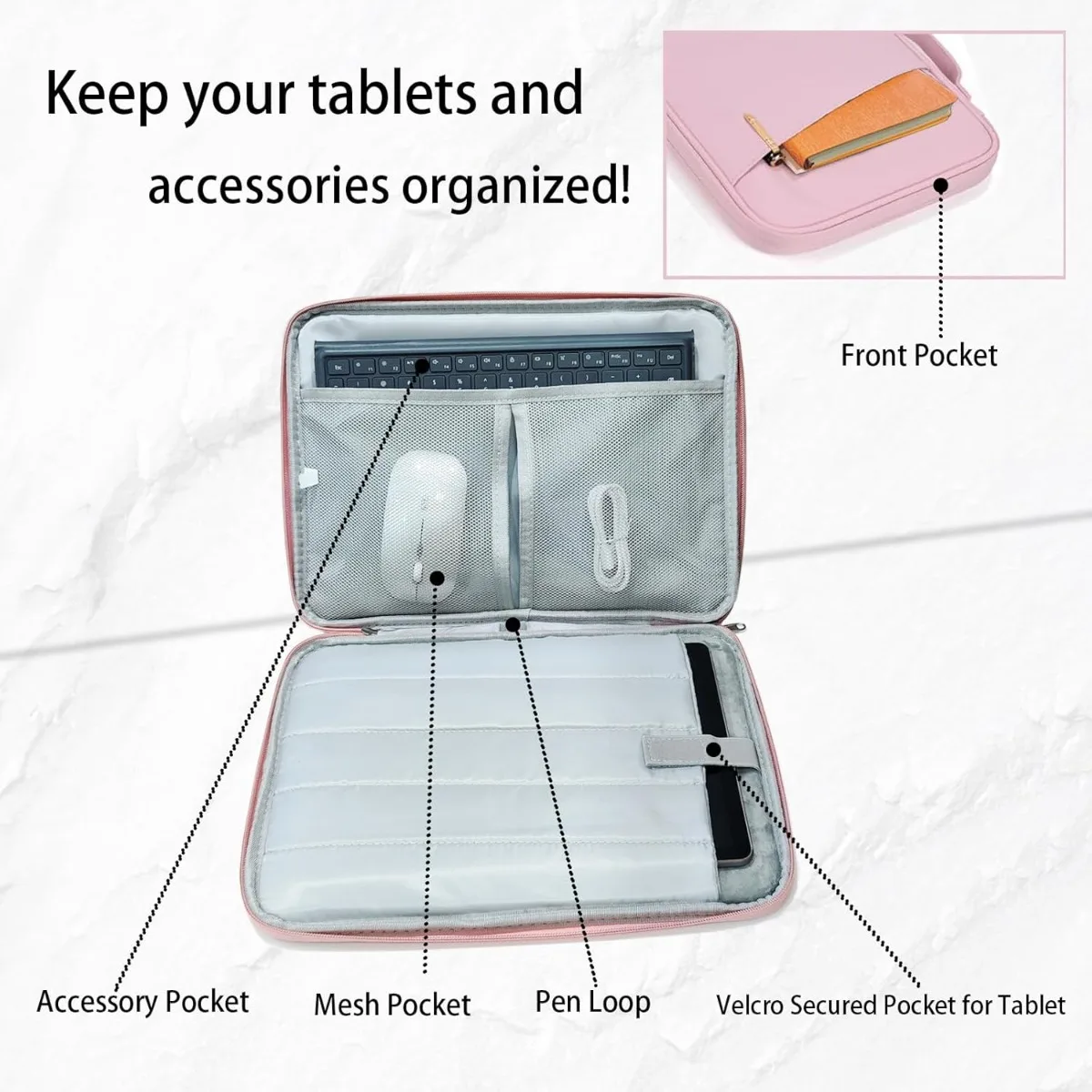 9-11인치 태블릿 슬리브 케이스, 아이패드 프로 11(2022-2018), 아이패드 10.9(10세대), 아이패드 에어(5세대/4세대), 갤럭시 탭 A8/A7용 아이패드 가방