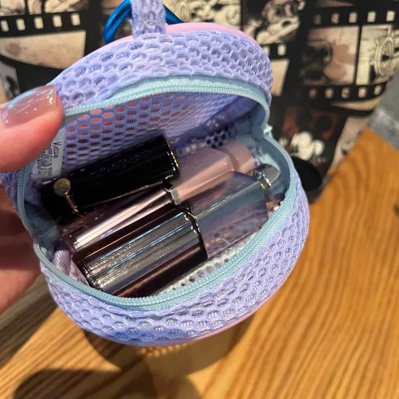 Snoopy Mesh Kosmetiktasche Cartoon Geldbörse Tragbare Mini Lippenstift Aufbewahrung Kleiner Reiseschlüssel Kopfhörer Organizer Tasche mit Haken