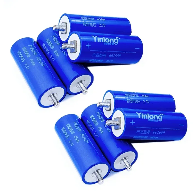 2.3V  LTO Battery Yinglong 66160 Lithium Titanate Battery 30000 Cycles 10C Discharge For Car Audio Solar System Battery Pack