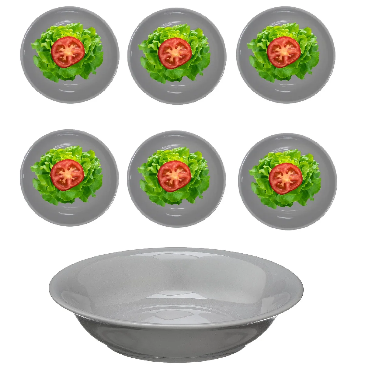 6 Bowl Bowl Bowl Salad Bowl Melamine Grey Kitchen Smelter 800ML