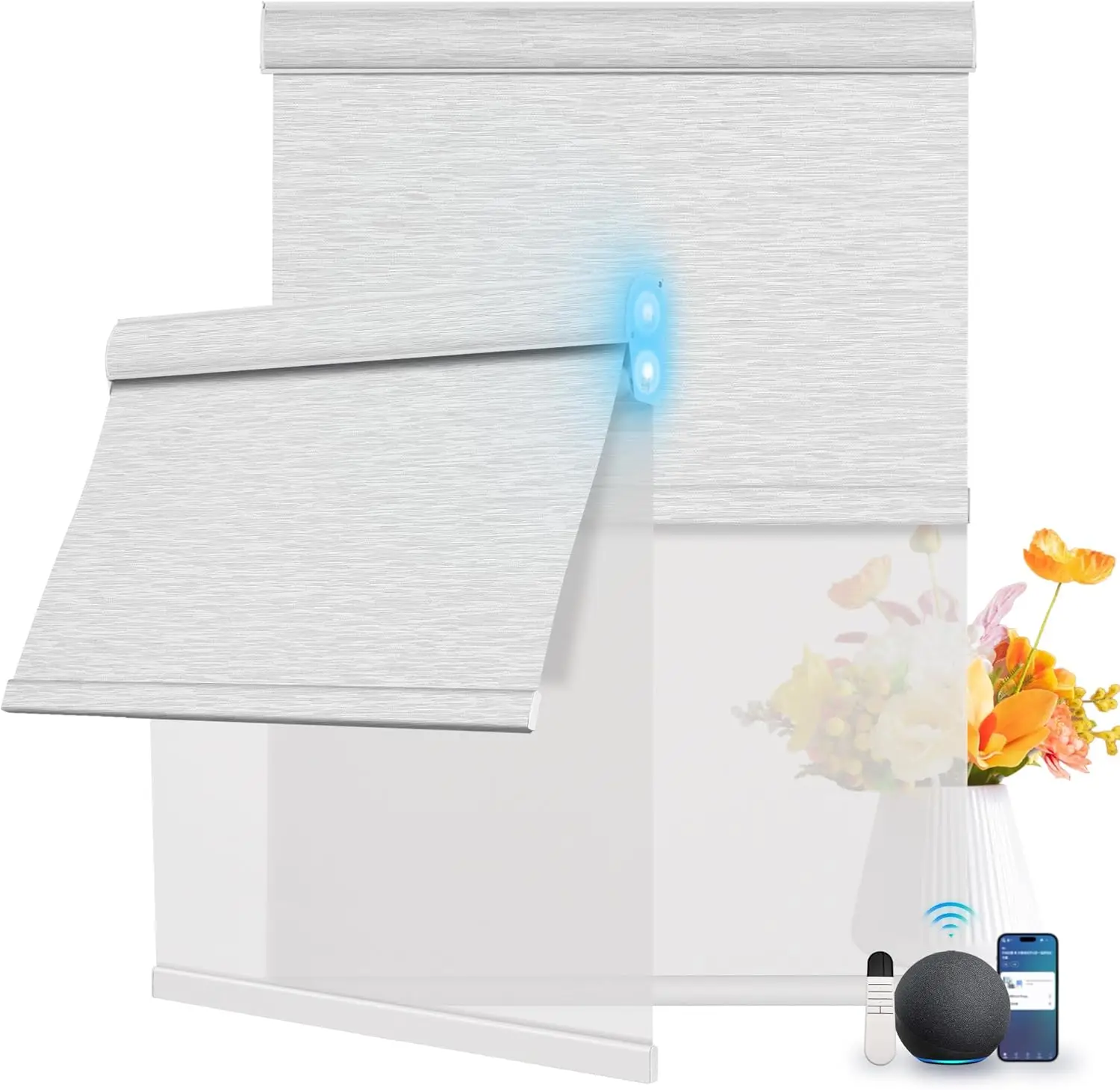 Automatic Light Filtering Roller Blinds Smart WiFi Remote Control Electric Roller Blind Motor Window Roller Blinds For Home