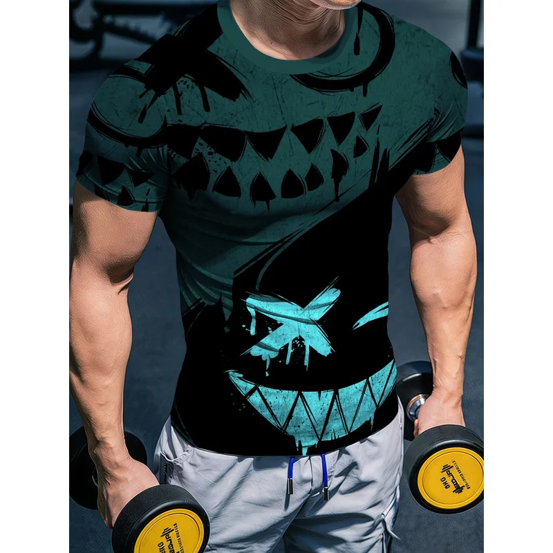 Men's High-Elasticity Fitness Short Sleeve ShirtTShirt3DPrinted tight-fitting quick-dry breathable sports fitness apparel