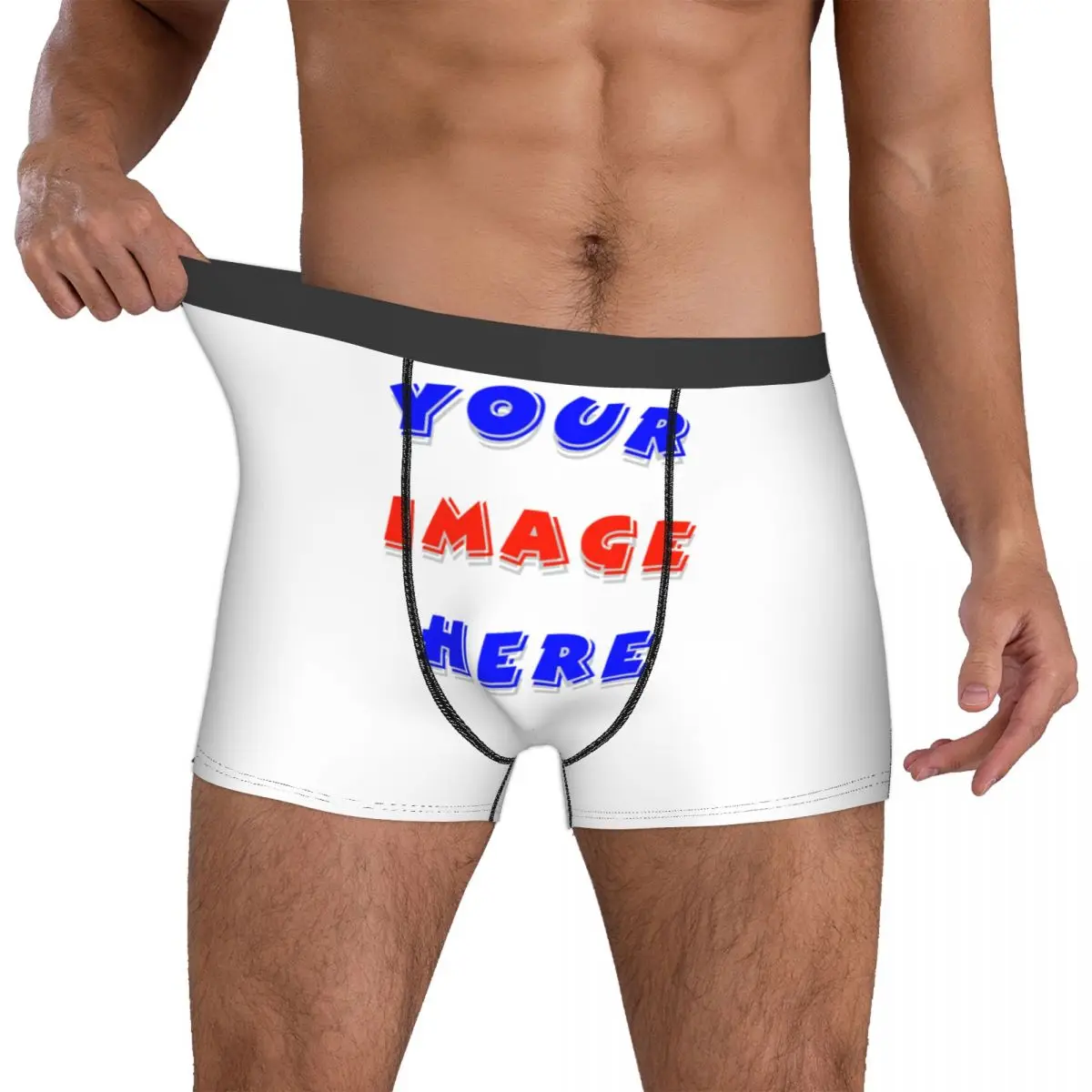 Your Image Here Man\'s Boxer Briefs Underwear Customizable Free Design Highly Breathable Top Quality Gift Idea