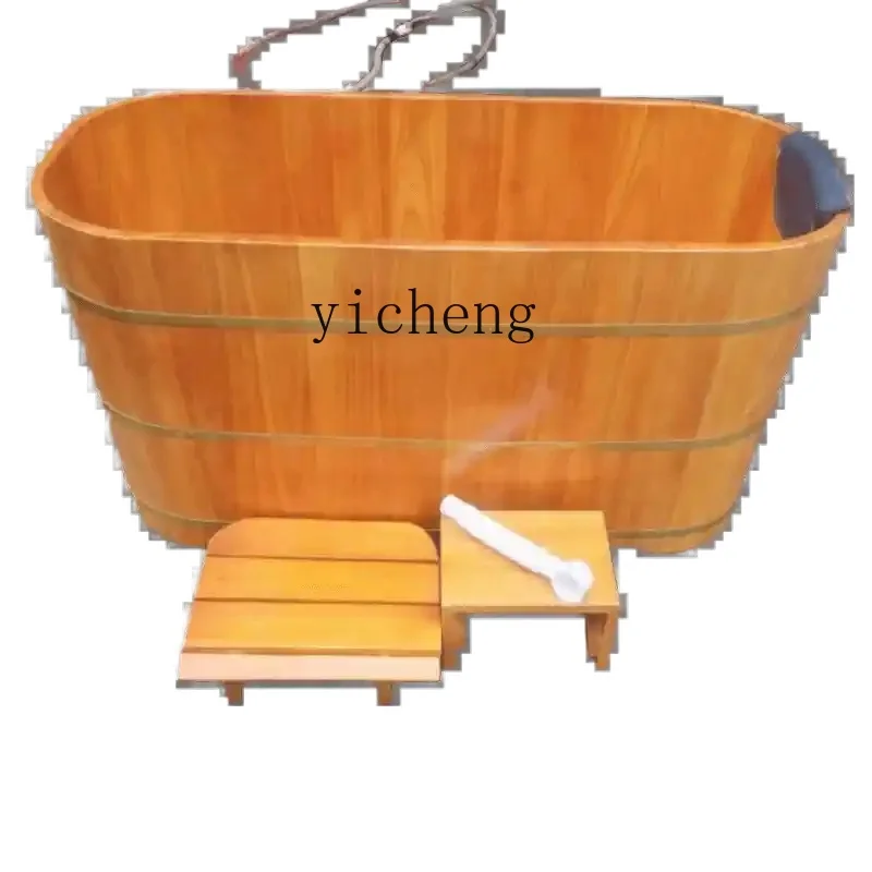 TQH Oak Bath Full Body Adult Household Bathtub Wooden Bath Adult Bath Bucket