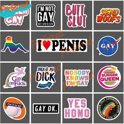 Divertente Gay LGBT sono così Gay non riesco a guidare adesivo dritto e Cowboy Butts Drive Me Nuts Sticker