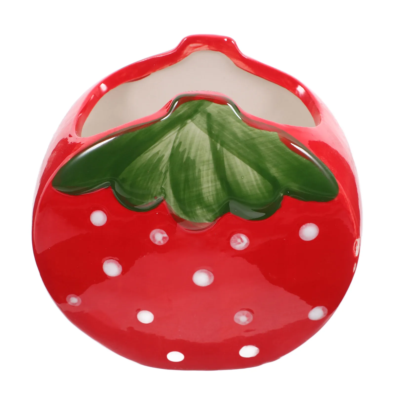 Strawberry Pen Holder Ceramic Desk Tidy Organizer Large Capacity Stationery Storage Box Fashionable Simple Style Desktop