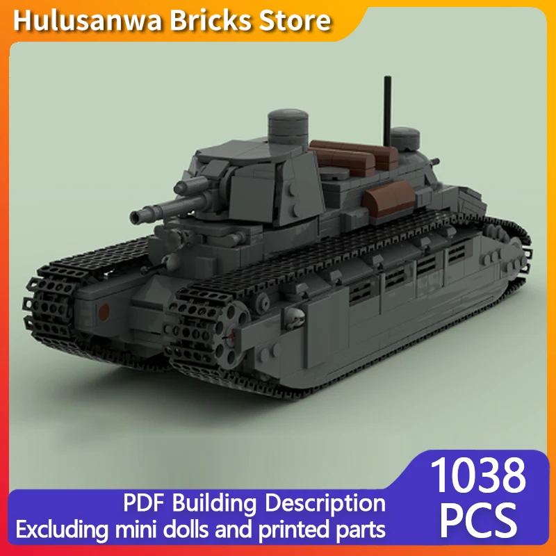 

Char 2C WW1 Военные танки Модель MOC Строительные кирпичи Военное оборудование Модульная технология Подарки Праздник Сборка Детские игрушки Костюм