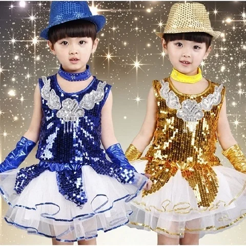 Children\'s Jazz Dance Performance Clothing Sequins Children\'s Day Dance Clothing Male and Female Hip Hop Student Street Dance