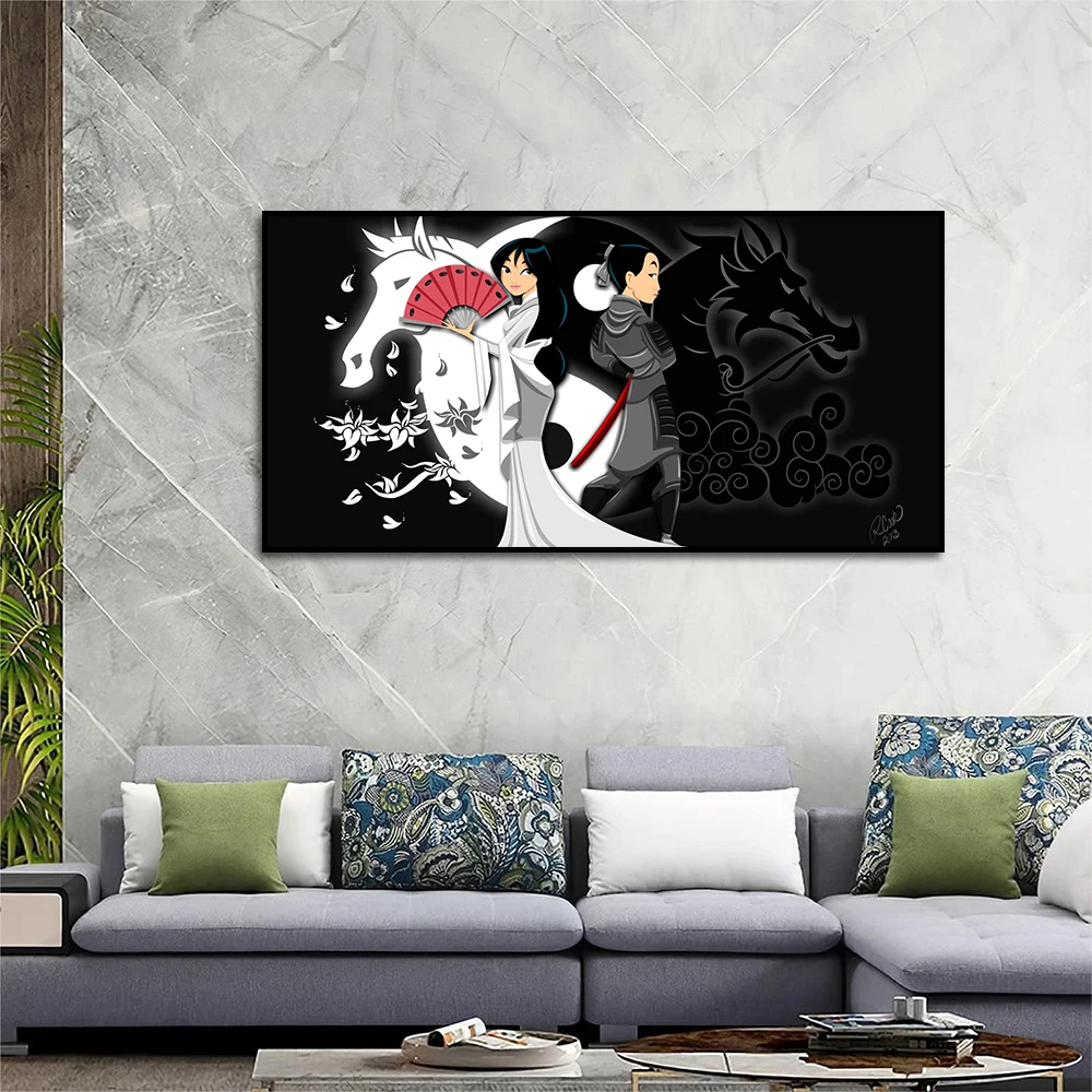 Disney Mulan Ying Yang Painting Modern Cartoon Wall Art Canvas Poster Print Living Room Kids Room Home Decor Pictures Cuadros