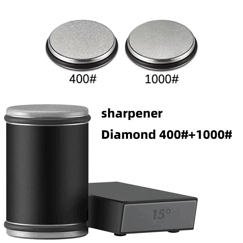 Neuer rollender Messerschärfer, doppelseitiger Diamant-Schleifstein 15_20 ° Grad magnetischer Winkelrollenschärfen für die Küche