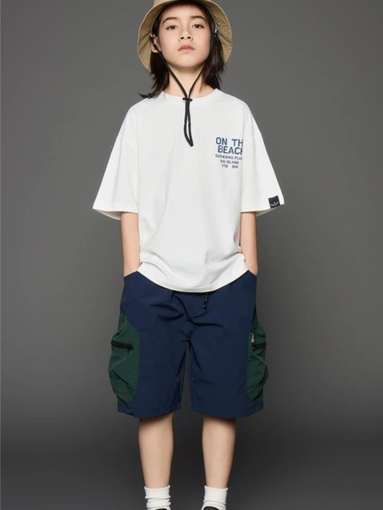 Trendy Boys Color Block Camping Style Outdoor Quick Dry Breathable Summer Shorts Kids