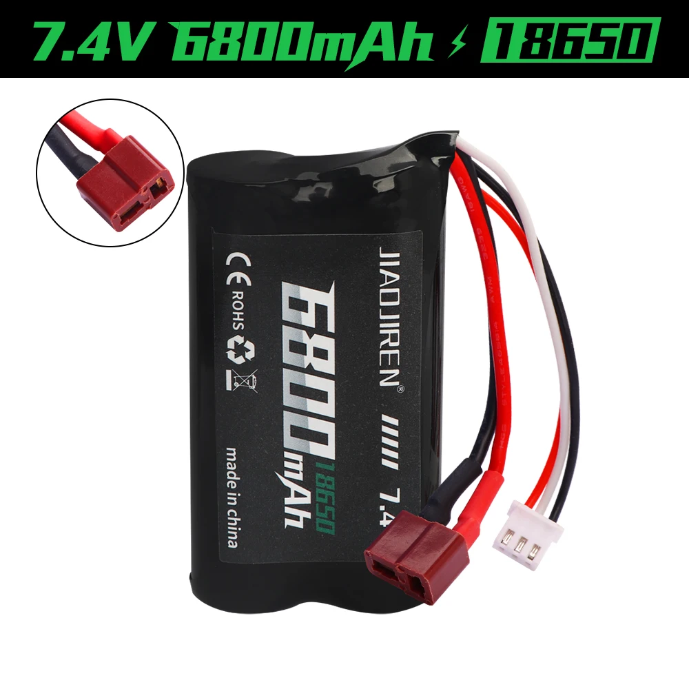 Lipo Battery 18650 7.4V 6800mah for Q46 Wltoy 10428 12428/12423 X9115 144001 RC Car Spare Accessories 7.4V high capacity battery