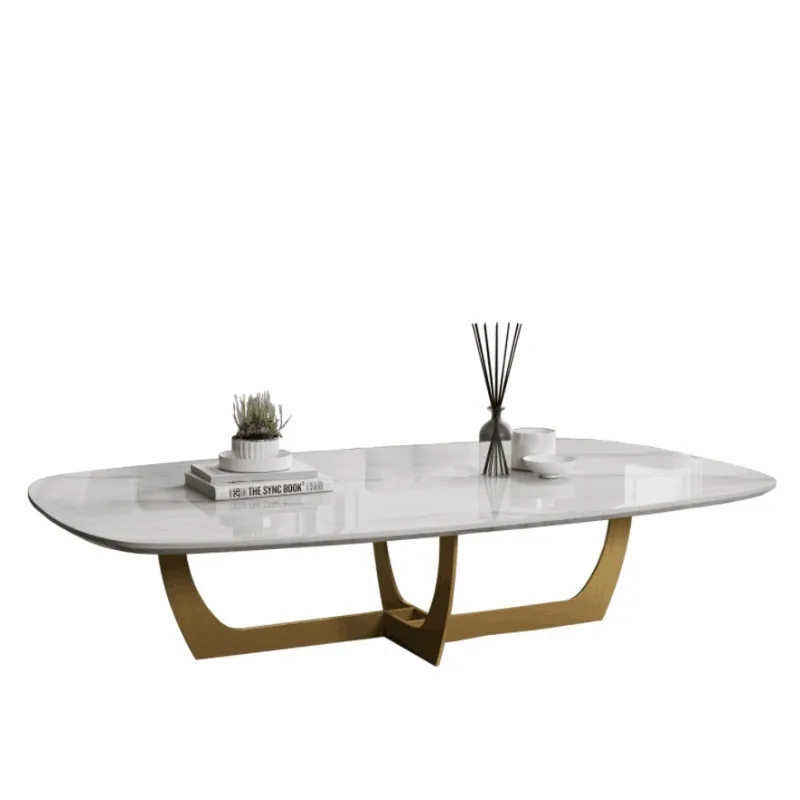 

Современный простой журнальный столик для дома, гостиной, сетчатый черный креативный чай в скандинавском стиле, белый каменный столик, край дивана