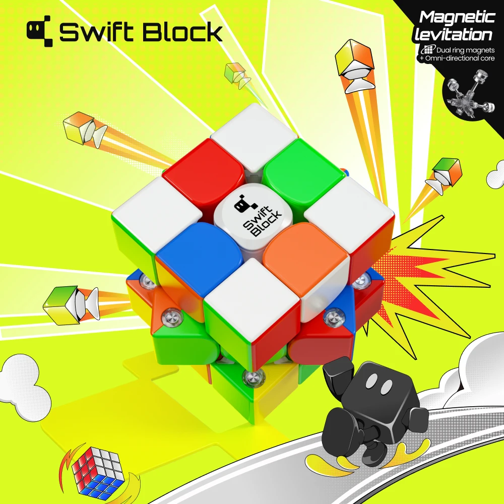 [ECube] Swift Block 3x3x3 Maglev cubo recién actualizado GAN cubo de velocidad sin pegatinas cubo mágico profesional GAN 355S juguete educativo