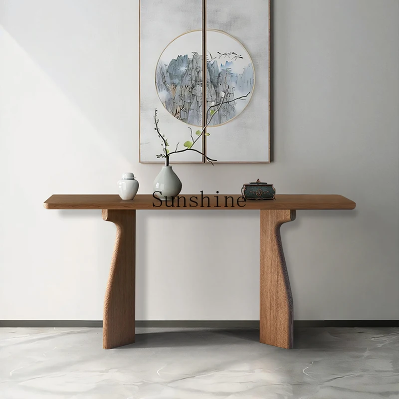 Wabi Sand Wind Home Solid Wood Entrance Table Narrow Table Against the Wall