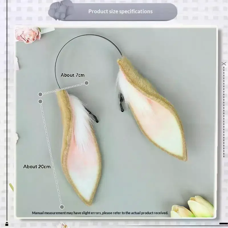 1Pcs Faux Fur Bunny Headwear Animal Rabbit Ears Plush Hairband Party Cosplay Costume Accessories view 2