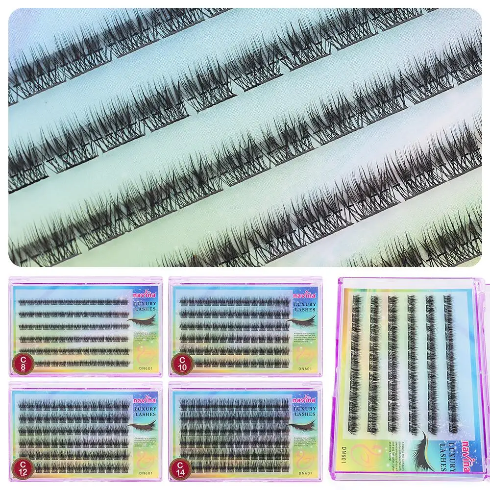 Picture 3: 84 Clusters Bold Definition Grafting Lashes Natural Long Thick Individual Eyelashes C Curl Knotted/Knot Free Cluster lashes