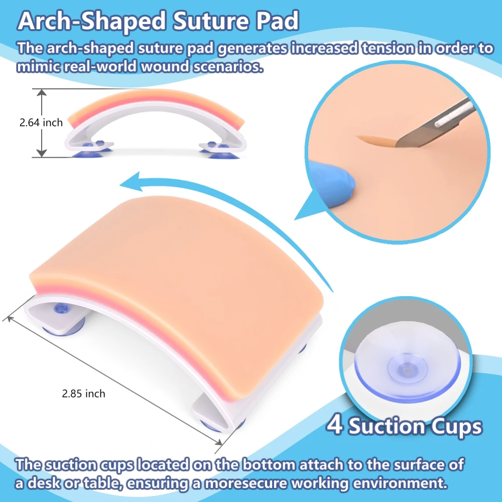 Medical Training Silicone Arch-shaped Suture Skin Pad for Surgical Practice Module