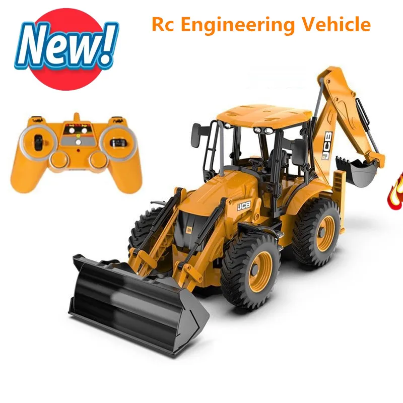 Radio Control Engineering Vehicle 11CH RC Excavator Backhoe Loader Simulated Light Sound Truck Vehicles Models