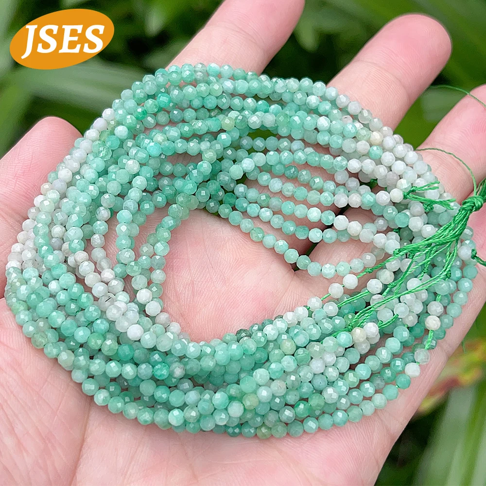 

2A Natural Emerald Beads Without Any Treatment Faceted Loose Beads for Jewelry Making 2.5mm 3mm Bracelet DIY Accessories Charms